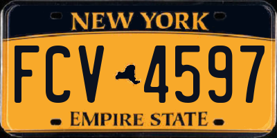 NY license plate FCV4597