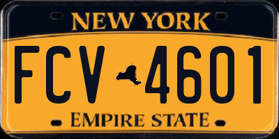 NY license plate FCV4601