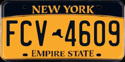 NY license plate FCV4609