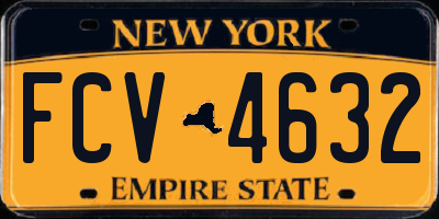 NY license plate FCV4632