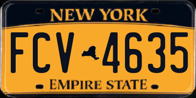 NY license plate FCV4635