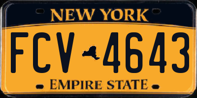 NY license plate FCV4643