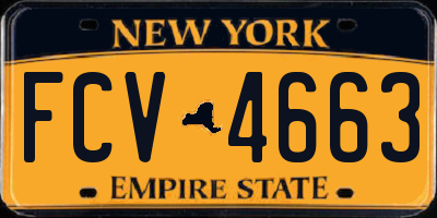 NY license plate FCV4663