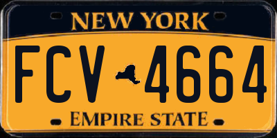 NY license plate FCV4664
