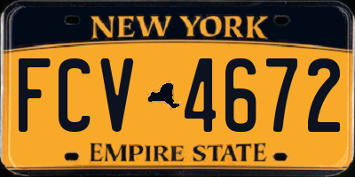 NY license plate FCV4672