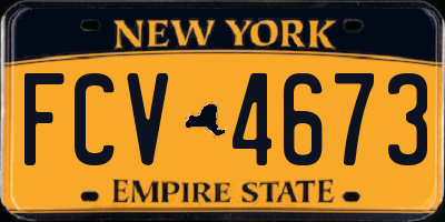 NY license plate FCV4673