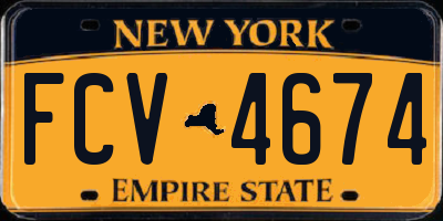 NY license plate FCV4674