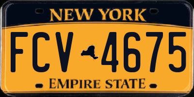 NY license plate FCV4675