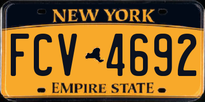 NY license plate FCV4692