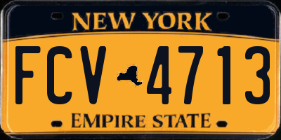 NY license plate FCV4713