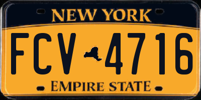 NY license plate FCV4716