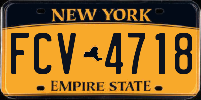 NY license plate FCV4718