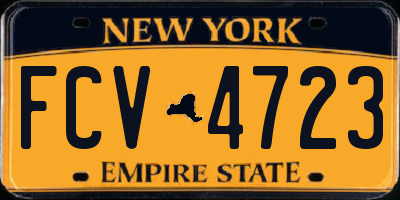 NY license plate FCV4723