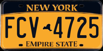 NY license plate FCV4725