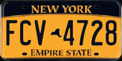 NY license plate FCV4728