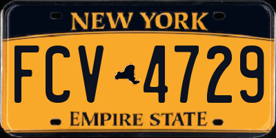 NY license plate FCV4729