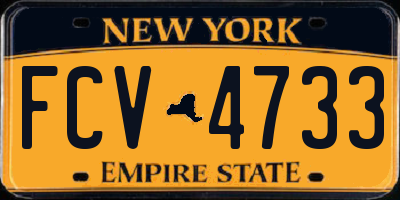 NY license plate FCV4733