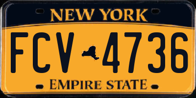 NY license plate FCV4736