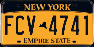 NY license plate FCV4741