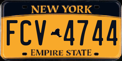 NY license plate FCV4744