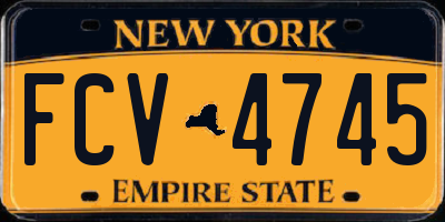 NY license plate FCV4745