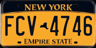 NY license plate FCV4746