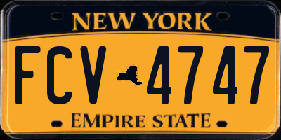 NY license plate FCV4747
