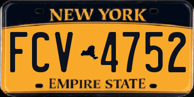 NY license plate FCV4752