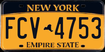 NY license plate FCV4753