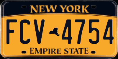 NY license plate FCV4754