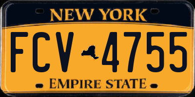 NY license plate FCV4755
