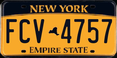NY license plate FCV4757