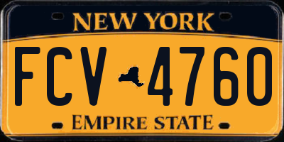 NY license plate FCV4760