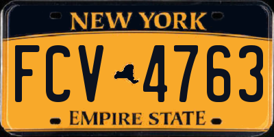 NY license plate FCV4763