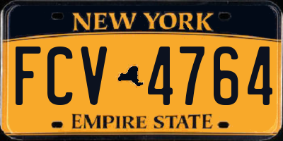 NY license plate FCV4764