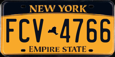 NY license plate FCV4766