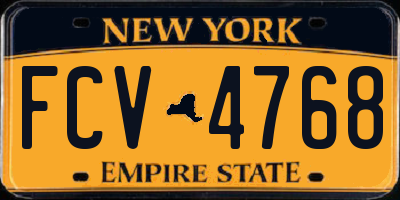 NY license plate FCV4768