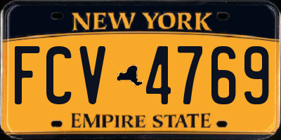 NY license plate FCV4769