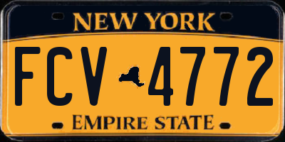 NY license plate FCV4772