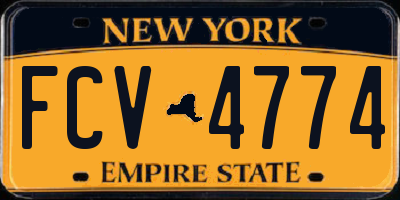 NY license plate FCV4774