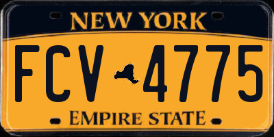 NY license plate FCV4775