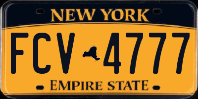 NY license plate FCV4777