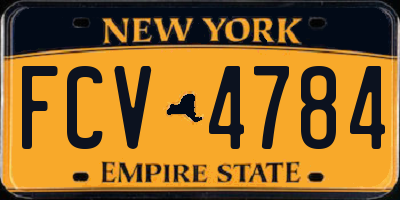 NY license plate FCV4784