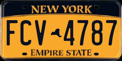 NY license plate FCV4787