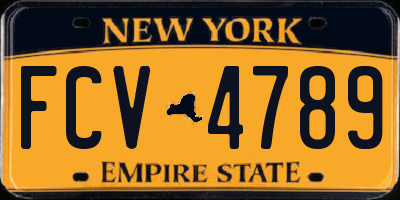 NY license plate FCV4789