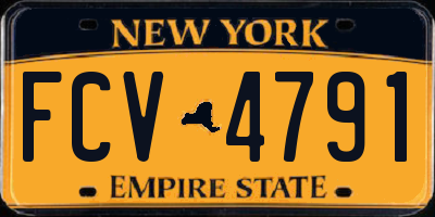 NY license plate FCV4791