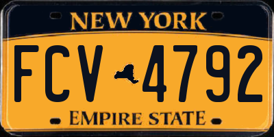 NY license plate FCV4792