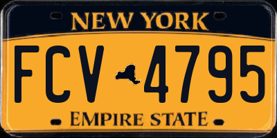 NY license plate FCV4795