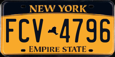 NY license plate FCV4796