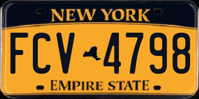 NY license plate FCV4798